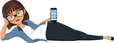 Ilustración de moni acostada